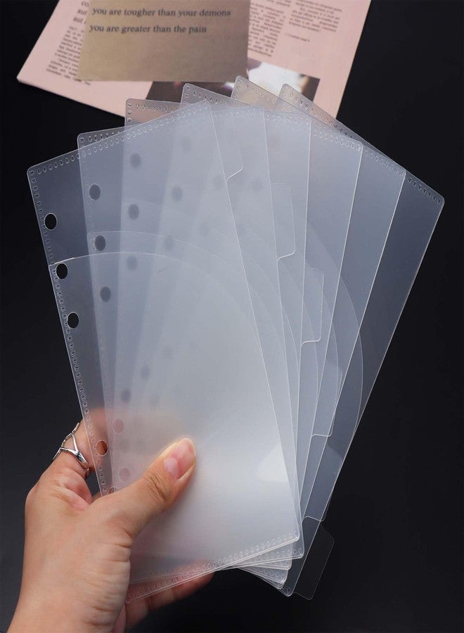 Mogoostry A6 Binder Pocket Cash Envelope 6-Tab Clear Plastic Binder Dividers with 2 Pockets for 6 Ring A6 Binder Sheet Protector Pouch Binder Folder Organizer (6 Sheets) - Image 4
