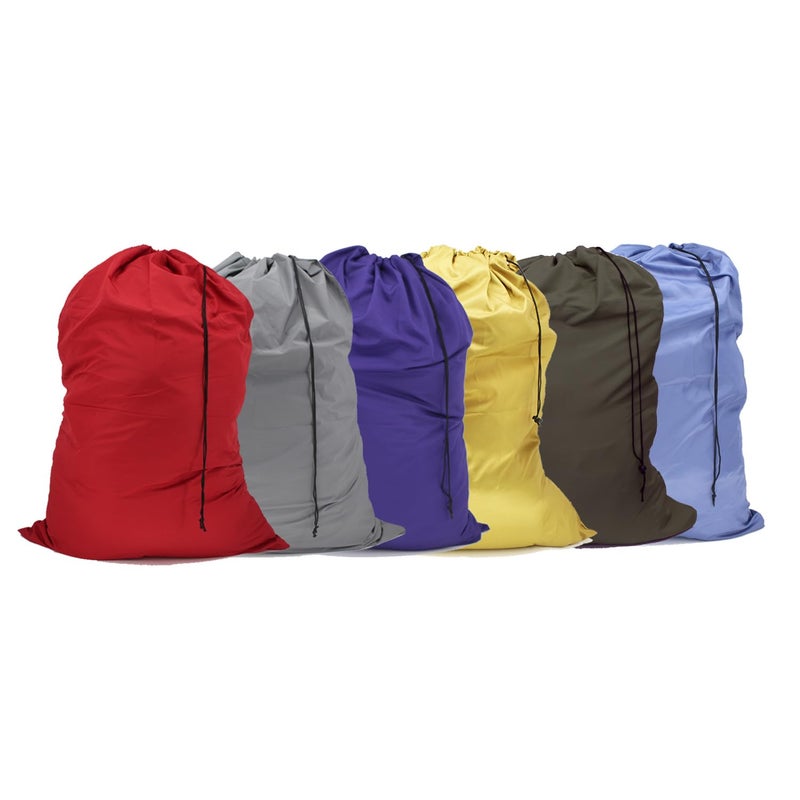 YETHAN Extra Large Laundry Bag 6 Pack Varied Colors Travel Laundry Bags with Drawstring Closure 30x40 for college dorm and apartment dwellers 6PCS