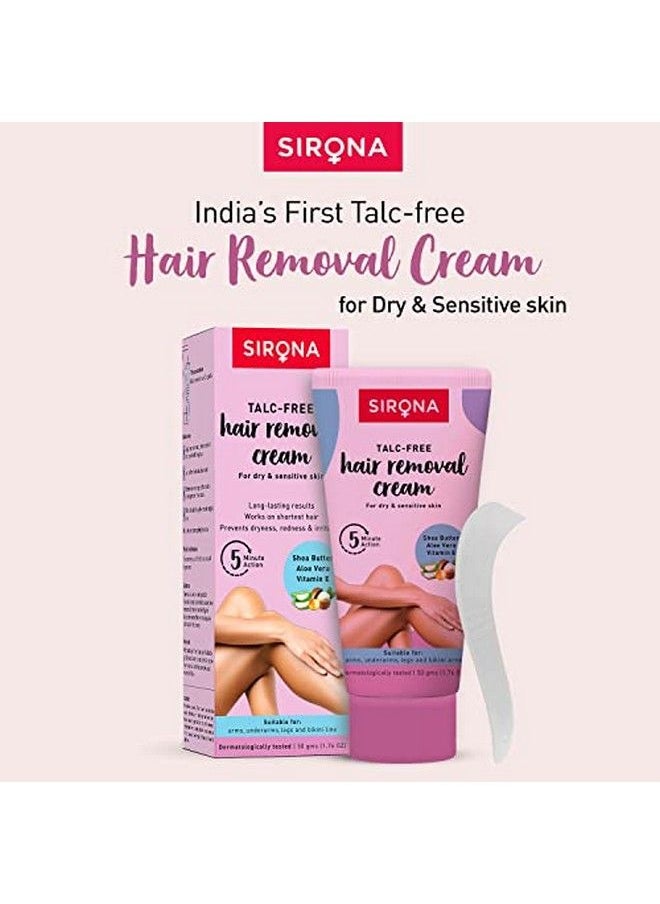 Sirona - Hair Removal Cream For Women Dry And Sensitive Skin 50 Gm ; With Aloe Vera Vitamin E & Shea Butter ; Ideal For Bikini Line Underarm Legs - Image 1