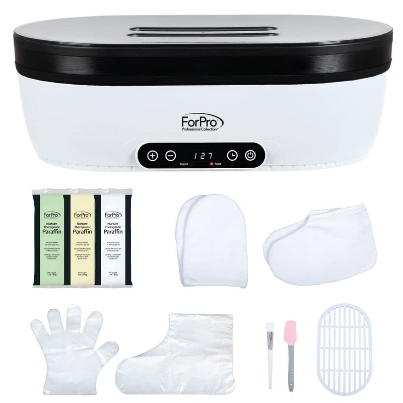ForPro Professional Collection ForPro Nurture Digital Paraffin Bath Kit, All-In-One Paraffin Wax Kit for Hands and Feet, Includes 3 Lb. Paraffin Wax, Thermal Mitts & Booties, 100 Liners and Accessories - Image 1