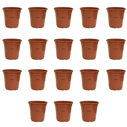 KWEL N Pot for Home Garden | Planters for Outdoor Balcony and Nursery | Flower Planting Pots Size 5" Brown Color (Pack of 18) - Image 1