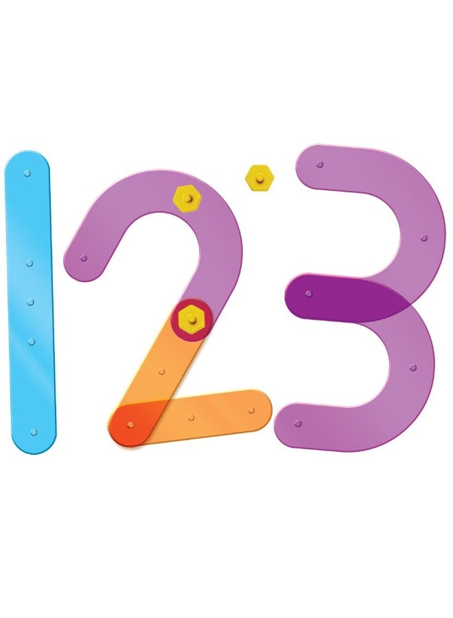 Learning Resources Number Construction Set, Build & Recognize Numbers 0-9, Fine Motor & Numeracy Activity For Kids, Includes Activity Cards & Colour-Coded Pieces, Set Of 50, Ages 4+ - Image 1