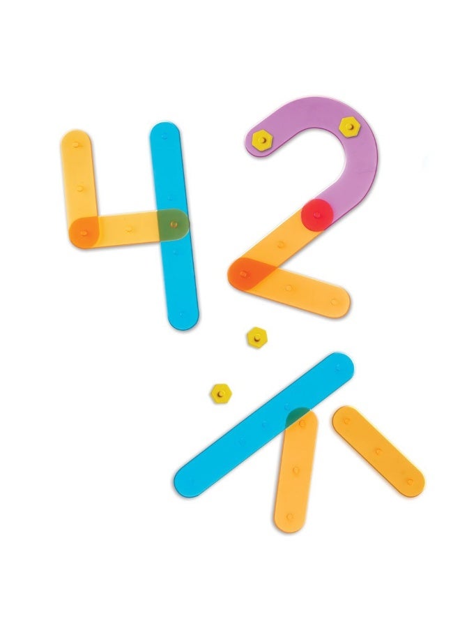 Learning Resources Number Construction Set, Build & Recognize Numbers 0-9, Fine Motor & Numeracy Activity For Kids, Includes Activity Cards & Colour-Coded Pieces, Set Of 50, Ages 4+ - Image 4
