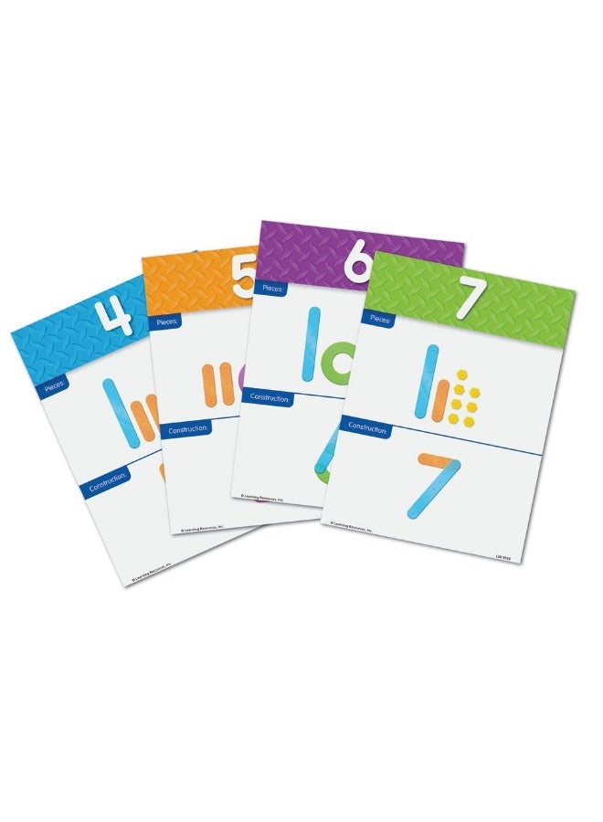 Learning Resources Number Construction Set, Build & Recognize Numbers 0-9, Fine Motor & Numeracy Activity For Kids, Includes Activity Cards & Colour-Coded Pieces, Set Of 50, Ages 4+ - Image 5