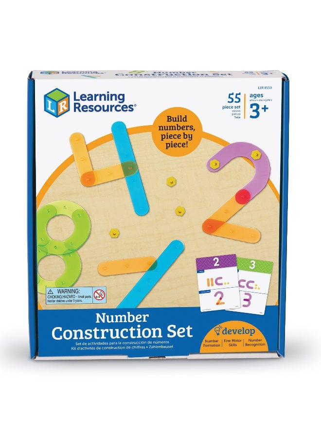 Learning Resources Number Construction Set, Build & Recognize Numbers 0-9, Fine Motor & Numeracy Activity For Kids, Includes Activity Cards & Colour-Coded Pieces, Set Of 50, Ages 4+ - Image 3