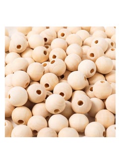300pcs 16mm Natural Unfinished Wooden Beads - Versatile Round Wood Spacer Beads for Crafting, Decorations, and DIY Projects