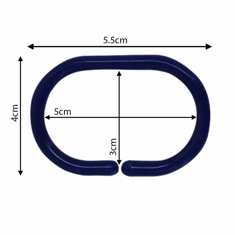KidsCity.in Shower Curtain Rings, Plastic Rust-Proof, Unbreakable, Slides Easily on Bath Drape Rod, Curtain Liner, 36 C Shape Hooks - (JS160913) Royal Blue  - Image 5
