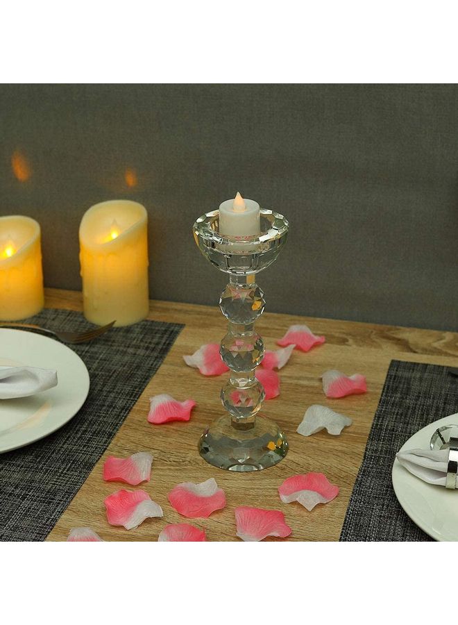 Loquat Mini Crystal Candlestick Holder Clear One Size  - Image 5