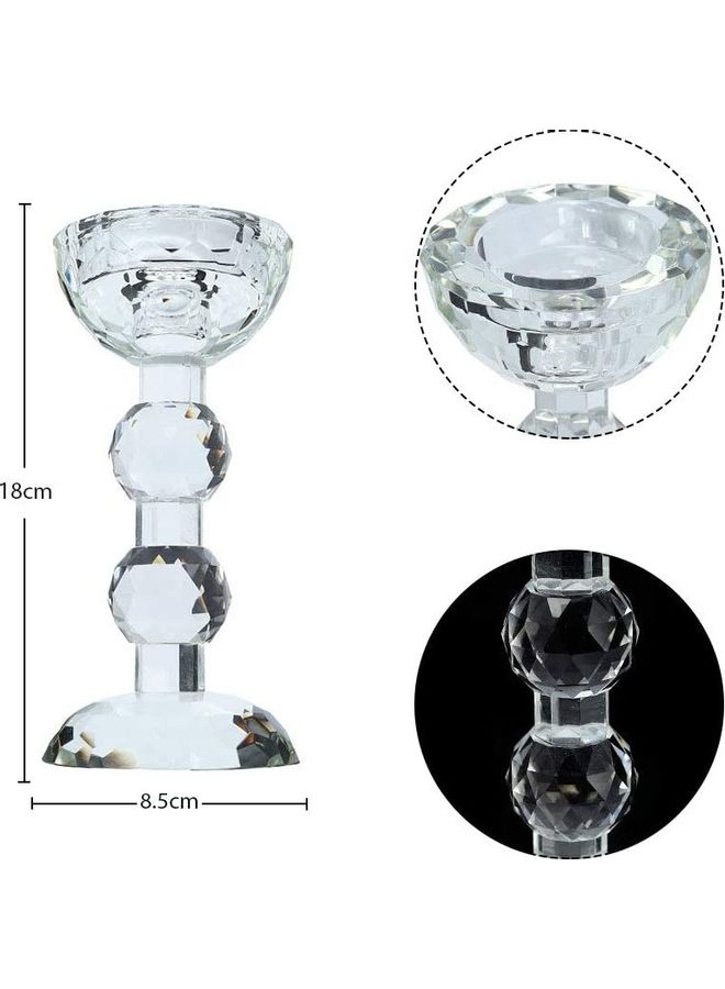 Loquat Mini Crystal Candlestick Holder Clear One Size  - Image 2