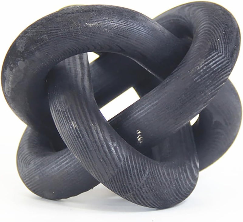 DEERWIN Wood Knot Chain Link Decor - 3 Link Boho Wooden Hand Carved Decorative Wooden Links Knots for Coffee Table Entryway Modern Farmhouse Shelf Decoration (Black) - Image 5