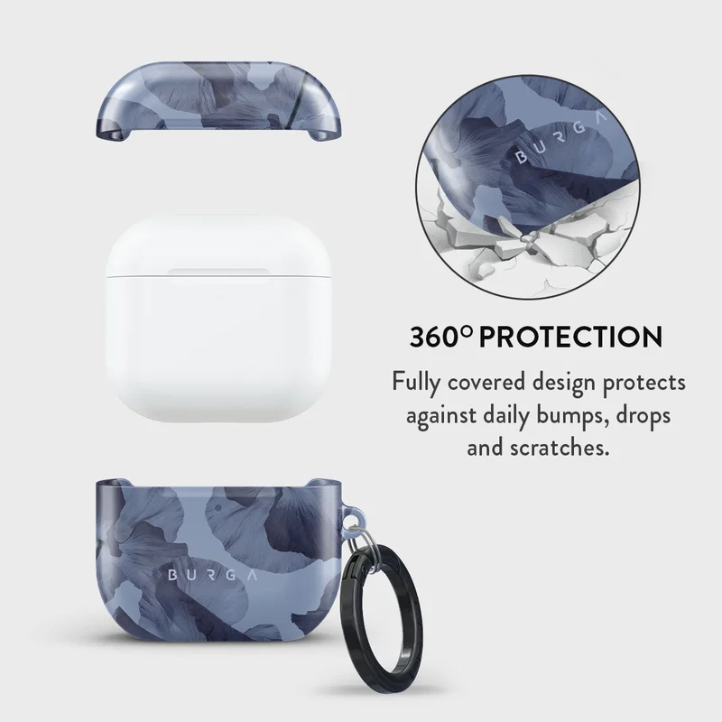 بورجا جراب حماية أنيق من بورجا لآيربودز ، غطاء شحن بإضاءة  مرئية، مقاوم للخدش والصدمات