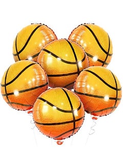 KATCHON Big 18 Inch Basketball Balloons Pack Of 6 | Basketball Party Decorations | Basketball Theme Birthday Party Supplies For Basketball Decorations | Basketball Decorations For Party Sport Theme Decor  - Image 1