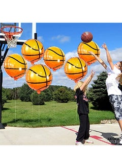 KATCHON Big 18 Inch Basketball Balloons Pack Of 6 | Basketball Party Decorations | Basketball Theme Birthday Party Supplies For Basketball Decorations | Basketball Decorations For Party Sport Theme Decor  - Image 3