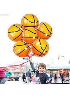 KATCHON Big 18 Inch Basketball Balloons Pack Of 6 | Basketball Party Decorations | Basketball Theme Birthday Party Supplies For Basketball Decorations | Basketball Decorations For Party Sport Theme Decor  - Image 5