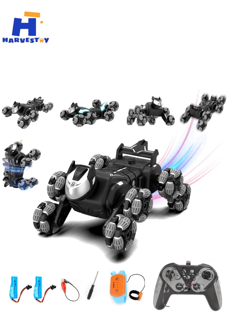 لعبة روبوت الكلب التي يتم التحكم فيها عن بعد للأطفال، 2.4 جيجا هرتز، 8 عجلات، لعبة روبوت جرو ذكية تعمل بالاستشعار عن طريق الإيماءات، لعبة روبوت الكلب التي تعمل بالتحكم عن بعد، هدية للأولاد والبنات و - Image 2