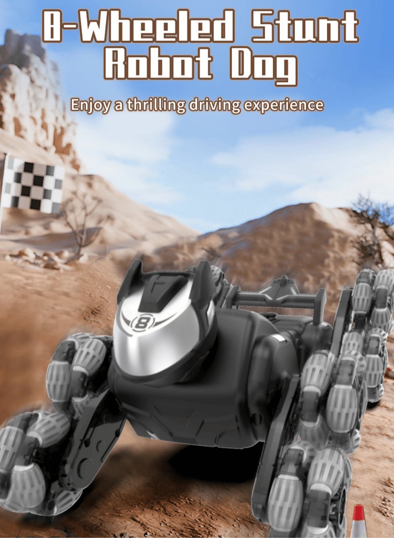 لعبة روبوت الكلب التي يتم التحكم فيها عن بعد للأطفال، 2.4 جيجا هرتز، 8 عجلات، لعبة روبوت جرو ذكية تعمل بالاستشعار عن طريق الإيماءات، لعبة روبوت الكلب التي تعمل بالتحكم عن بعد، هدية للأولاد والبنات و - Image 4