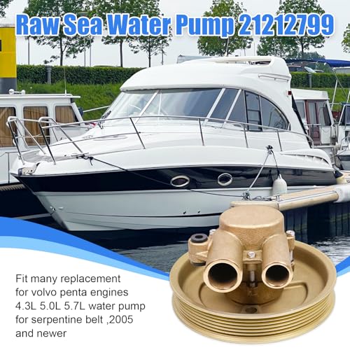 CARMOCAR Raw Sea Water Pump 21212799 replacement for Volvo Penta 4.3L 5.0L 5.7L V8 V6 GXI GL Crankshaft Mounted Sea Pump 3812519 - Image 3