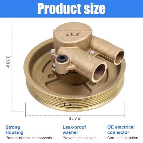 CARMOCAR Raw Sea Water Pump 21212799 replacement for Volvo Penta 4.3L 5.0L 5.7L V8 V6 GXI GL Crankshaft Mounted Sea Pump 3812519 - Image 2