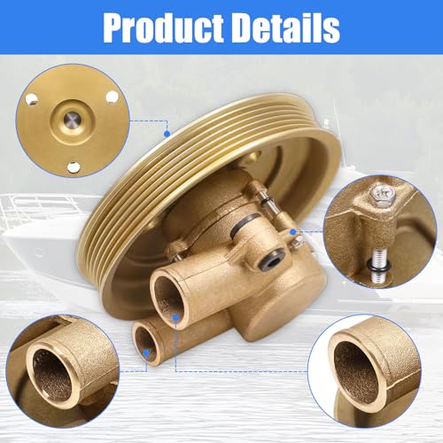CARMOCAR Raw Sea Water Pump 21212799 replacement for Volvo Penta 4.3L 5.0L 5.7L V8 V6 GXI GL Crankshaft Mounted Sea Pump 3812519 - Image 5