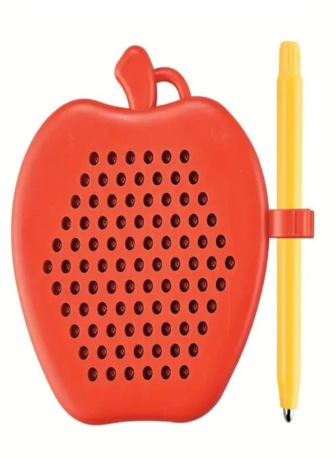 ZELVO MagPad Play Magnetic Drawing Board for Kids, Mug Tab, Bead Art, Drawing Board, Intelligence Development, Girls, Boys, Gift, Educational - Montessori Toy (Apple Shape) - Image 1