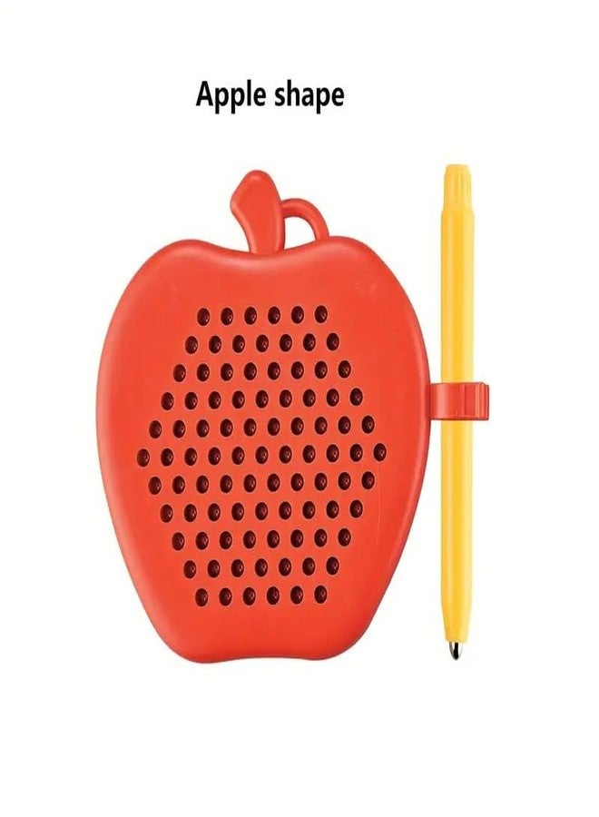 ZELVO MagPad Play Magnetic Drawing Board for Kids, Mug Tab, Bead Art, Drawing Board, Intelligence Development, Girls, Boys, Gift, Educational - Montessori Toy (Apple Shape) - Image 2