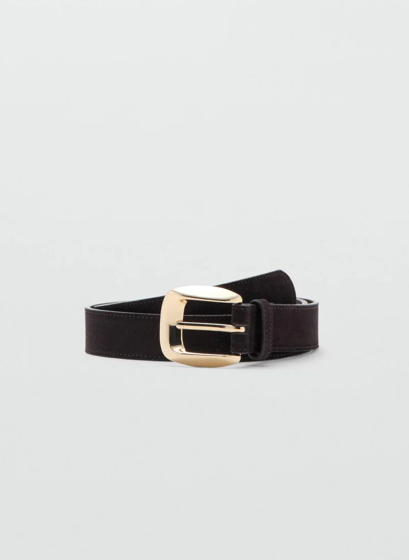 مانجو Suede Belt With Square Buckle