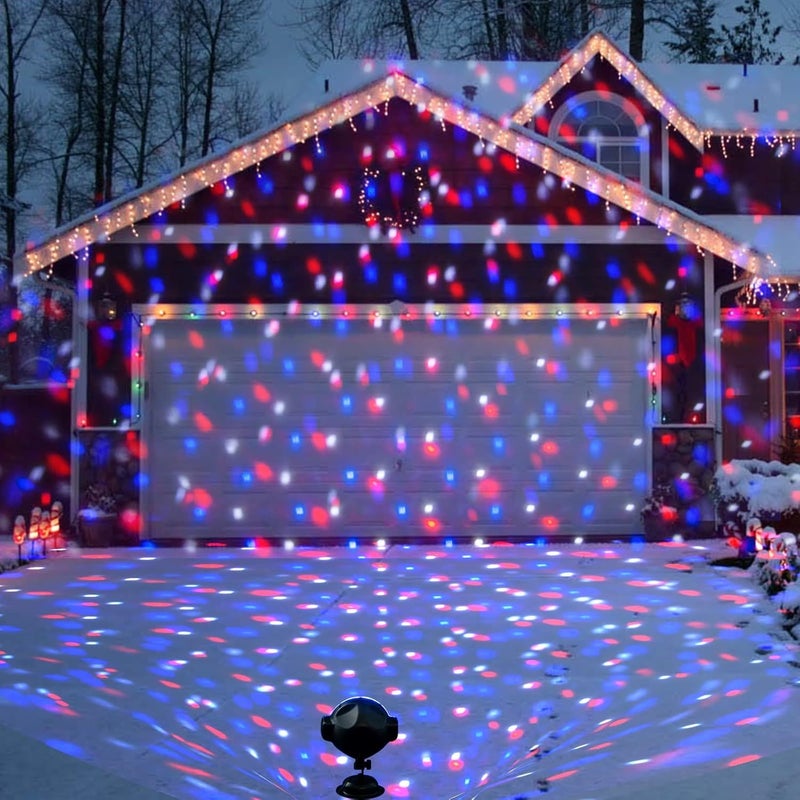 PEIDUO Christmas Projector Lights Outdoor Multicolor Rotating Snowfall Projector Moving Points Christmas Projection Lights Outdoor Yard Decorations for House Garden Holiday Decor