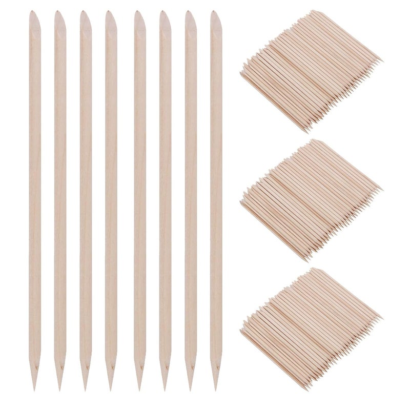 600PCS Manicure Pedicure Bamboo Stick - Nails Art Cuticle Pusher Remover Cuticle Grooming Tool 11.4cm For Manicure Pedicure Dead Skin Polish Application - Image 1