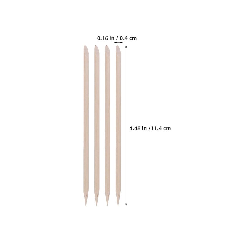 600PCS Manicure Pedicure Bamboo Stick - Nails Art Cuticle Pusher Remover Cuticle Grooming Tool 11.4cm For Manicure Pedicure Dead Skin Polish Application - Image 2
