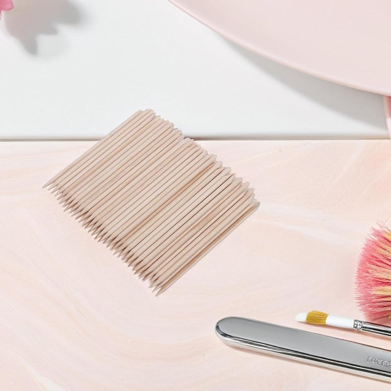 600PCS Manicure Pedicure Bamboo Stick - Nails Art Cuticle Pusher Remover Cuticle Grooming Tool 11.4cm For Manicure Pedicure Dead Skin Polish Application - Image 5