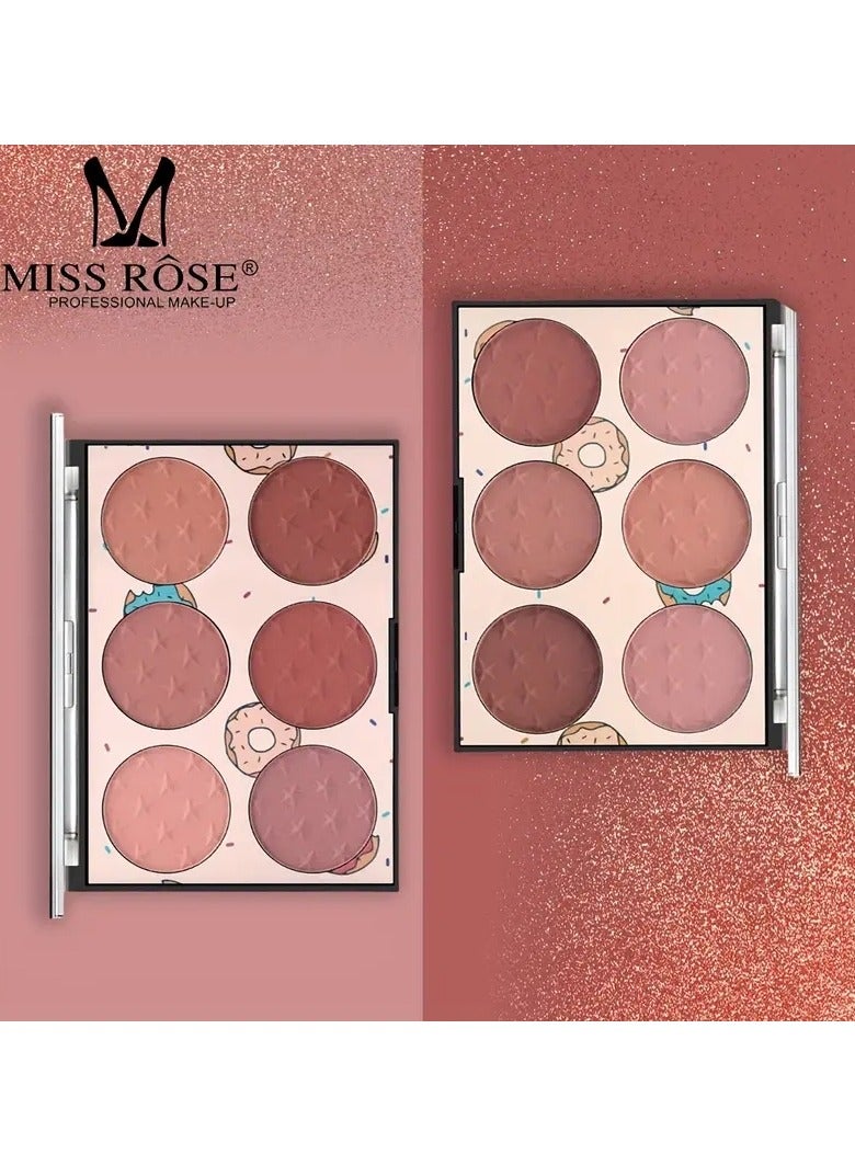 Miss Rose 6-color Sunset Blusher Palette Natural Matte Blush Glowvv  Kit - Image 2