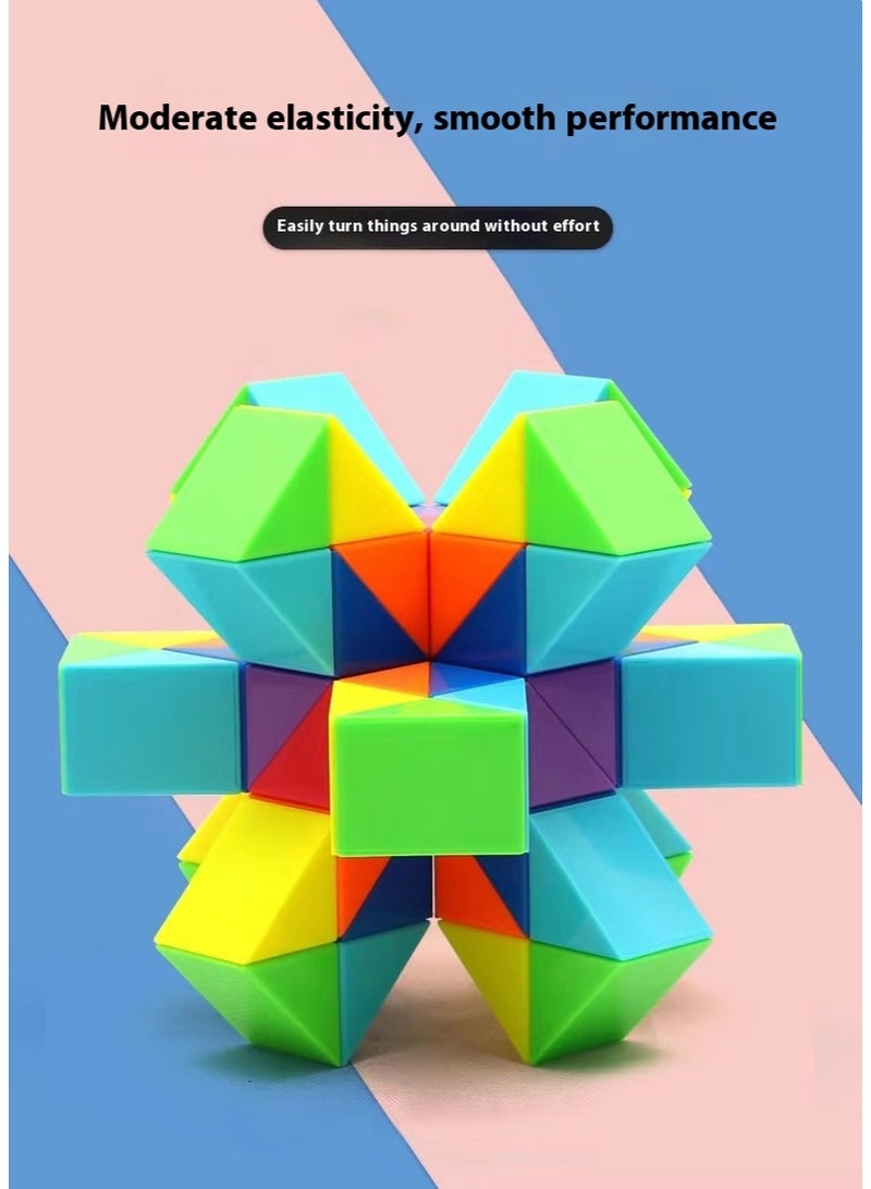 شفاء الحياة لعبة مسطرة سحرية مكونة من 72 قطعة – مكعب ثعبان قابل للتشكيل لتحدي العقل للأطفال والكبار، مكعبات تعليمية ومضادة للتوتر ومثالية للحفلات - Image 4