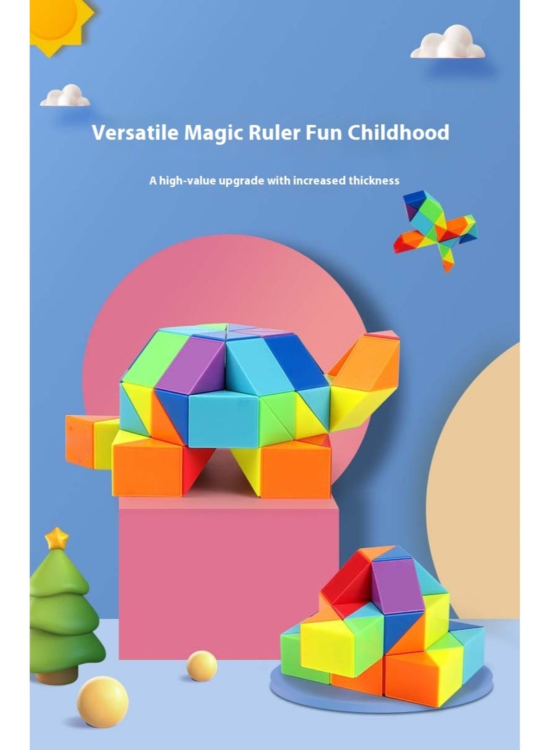 شفاء الحياة لعبة مسطرة سحرية مكونة من 72 قطعة – مكعب ثعبان قابل للتشكيل لتحدي العقل للأطفال والكبار، مكعبات تعليمية ومضادة للتوتر ومثالية للحفلات - Image 2