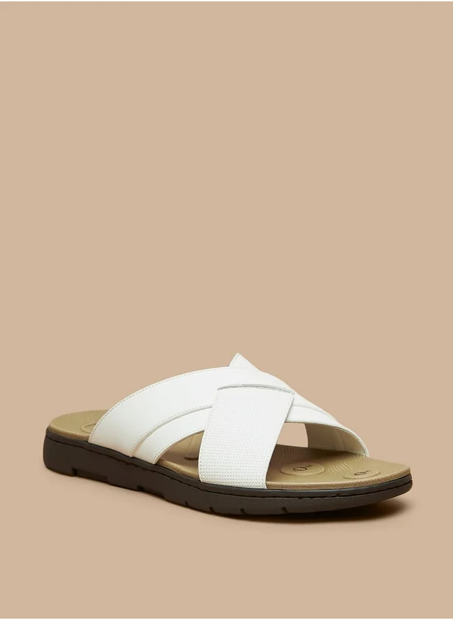 لو كونفورت Men's Cross Strap Slip-On Sandals