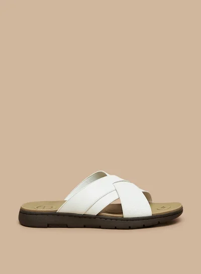 لو كونفورت Men's Cross Strap Slip-On Sandals