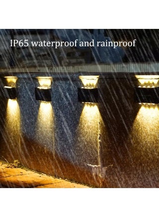 2 Pieces Solar Fence Lights, Outdoor LED Solar Wall Lights, Ip65 Waterproof Security Night Sensor Lights for Passageway Porch Yard Garage Garden Fence Sidewalk Driveway Solar Wall Lights - Outdoor Camping Lights with 10 LEDs, Warm Lighting for Yard, Street, Landscape, Garden Decoration - view 4