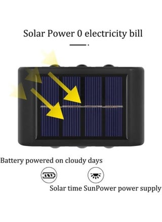 2 Pieces Solar Fence Lights, Outdoor LED Solar Wall Lights, Ip65 Waterproof Security Night Sensor Lights for Passageway Porch Yard Garage Garden Fence Sidewalk Driveway Solar Wall Lights - Outdoor Camping Lights with 10 LEDs, Warm Lighting for Yard, Street, Landscape, Garden Decoration - view 5