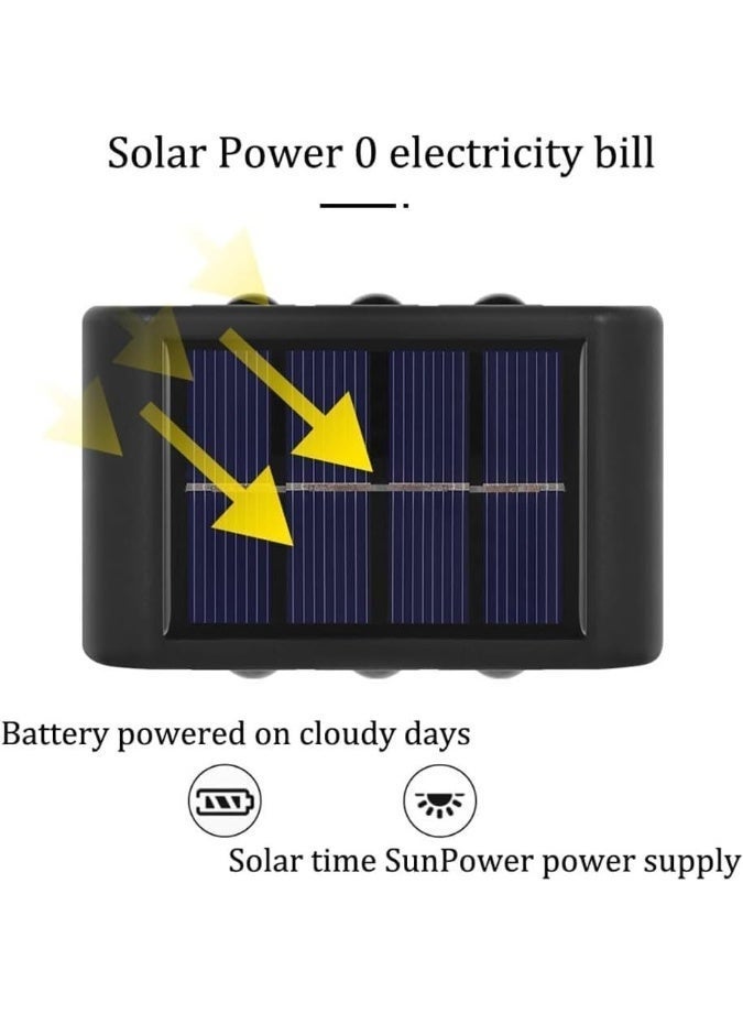 بابونا قطعتان من مصابيح سياج الطاقة الشمسية، مصابيح حائط LED خارجية تعمل بالطاقة الشمسية، مصابيح استشعار ليلية آمنة مقاومة للماء IP65 للممر والشرفة والفناء والجراج والحديقة والسياج والرصيف والممر ومصابيح الحائط الشمسية - مصابيح تخييم خارجية مع 10 مصابيح LED، إضاءة دافئة للفناء والشارع والمناظر الطبيعية وديكور الحديقة - Image 5