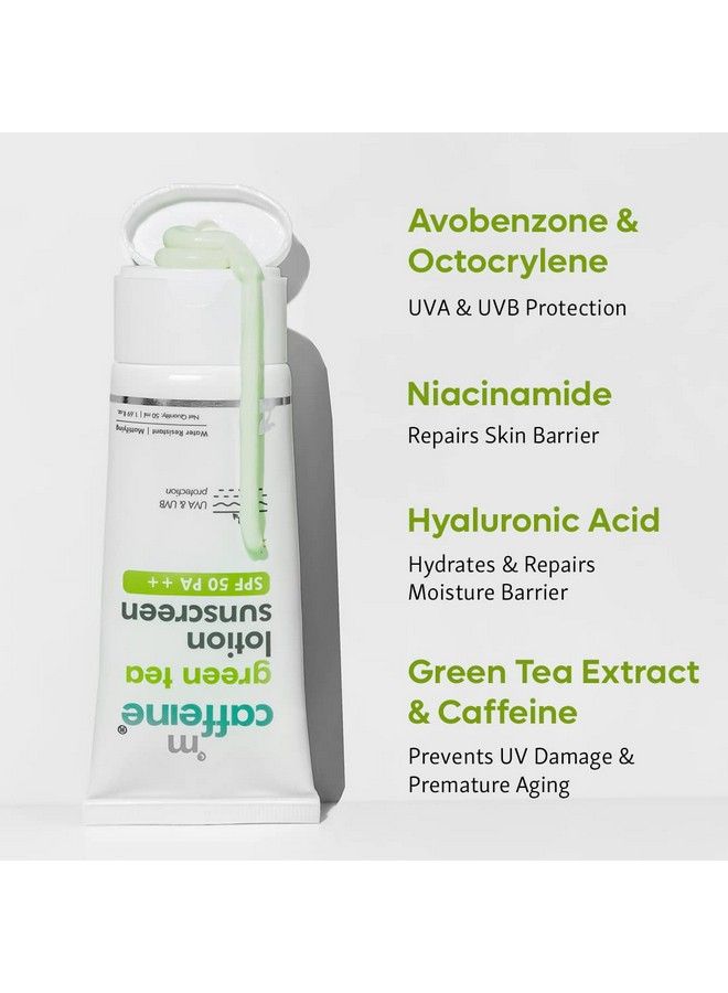 MCaffeine واقي شمسي بالشاي الأخضر بعامل حماية من الشمس 50 Pa ++ مع النياسيناميد وحمض الهيالورونيك؛ حماية من الشمس لمدة 12 ساعة بدون أي آثار بيضاء؛ خفيف الوزن ومرطب؛ واقي شمسي غني بالكافيين لإصلاح أضرار الأشعة فوق البنفسجية 50 جرام - Image 5