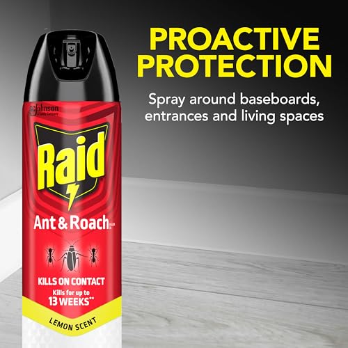 Raid Ant & Roach Killer Spray For Listed Bugs, Keeps Killing for Weeks, Lemon Scent, 17.5 oz - Image 4