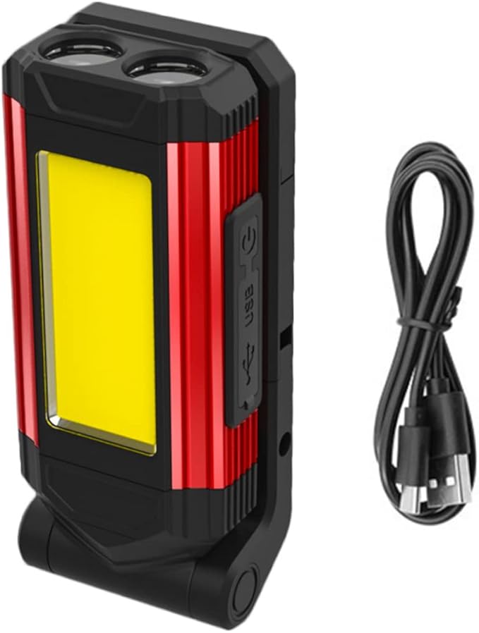 مصباح عمل LED أحمر قابل لإعادة الشحن، فانوس تخييم، مصباح طوارئ مع شحن USB - Image 1