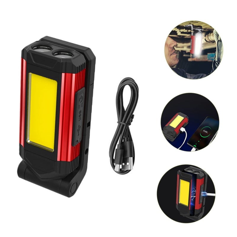 مصباح عمل LED أحمر قابل لإعادة الشحن، فانوس تخييم، مصباح طوارئ مع شحن USB - Image 5