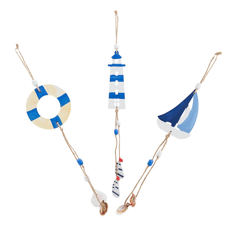 3Pcs Mediterranean Style Wall Decor Marine Wall Pendant Home Hanging Adorn - Image 1