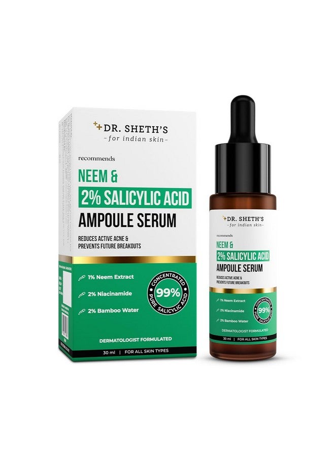 Dr. Sheth's Neem & Salicylic Acid Serum For Active Acne,Blackheads & Open Pores|2% Salicylic Acid & 1% Niacinamide|For Oily & Acne-Prone Skin|Men & Women|30Ml - Image 1