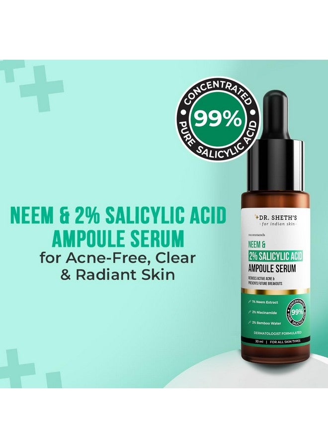 Dr. Sheth's Neem & Salicylic Acid Serum For Active Acne,Blackheads & Open Pores|2% Salicylic Acid & 1% Niacinamide|For Oily & Acne-Prone Skin|Men & Women|30Ml - Image 2