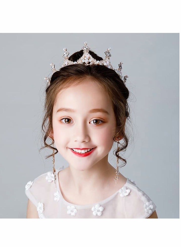 KASTWAVE Crystal Princess Crown for Girl Women Ladies, Queen Tiaras with Rhinestone, Gold Birthday Tiaras Headpieces Accessories for Girls Wedding Prom Costume Party, Elegant Crown Lady Girl Bride Wedding Prom - Image 2