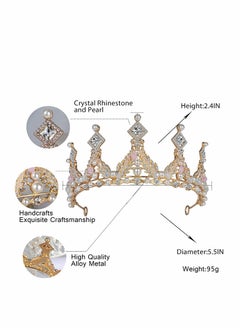 KASTWAVE Crystal Princess Crown for Girl Women Ladies, Queen Tiaras with Rhinestone, Gold Birthday Tiaras Headpieces Accessories for Girls Wedding Prom Costume Party, Elegant Crown Lady Girl Bride Wedding Prom  - Image 4