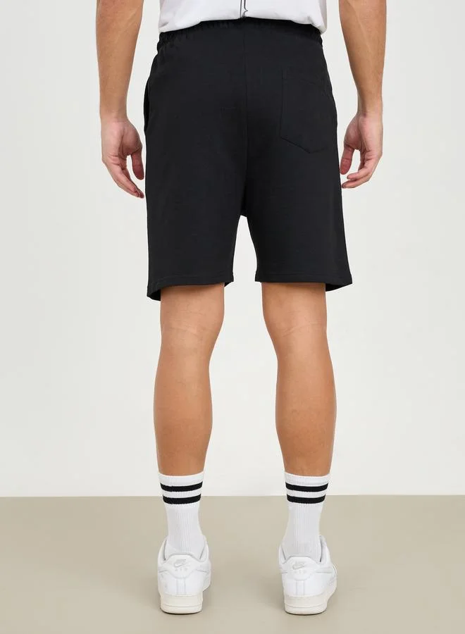 Styli Styli Badge Detail Regular Fit Terry Shorts