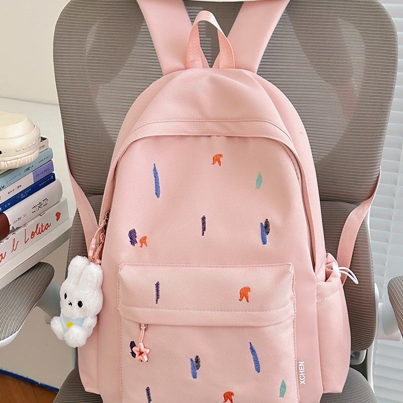 Student Backpack Lightweight Large Capacity School Style Embroidered Cute - Image 2