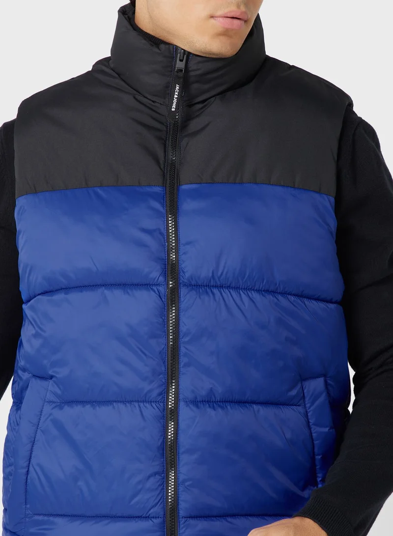 JACK & JONES Zip Through Puffer Gilet